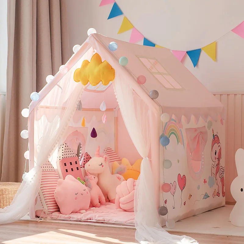 Children's Tent Indoor Game House Princess Boys and Girls Toy House Small House 3-12 Year Old Bed Divine Tool