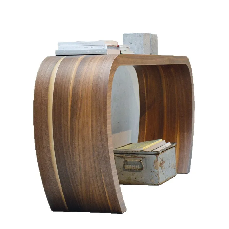 the ancient entrance platform, solid wood strip case entrance table, walnut pattern Italian minimalist entrance