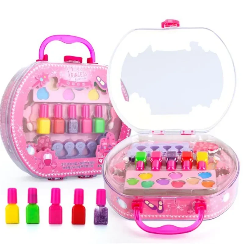 Kit de maquillage non cubique pour filles, jouet de maquillage pour enfants, jeu de simulation, boîte de voyage cosmétique en élasthanne, jouet de beauté pour filles, sécurité