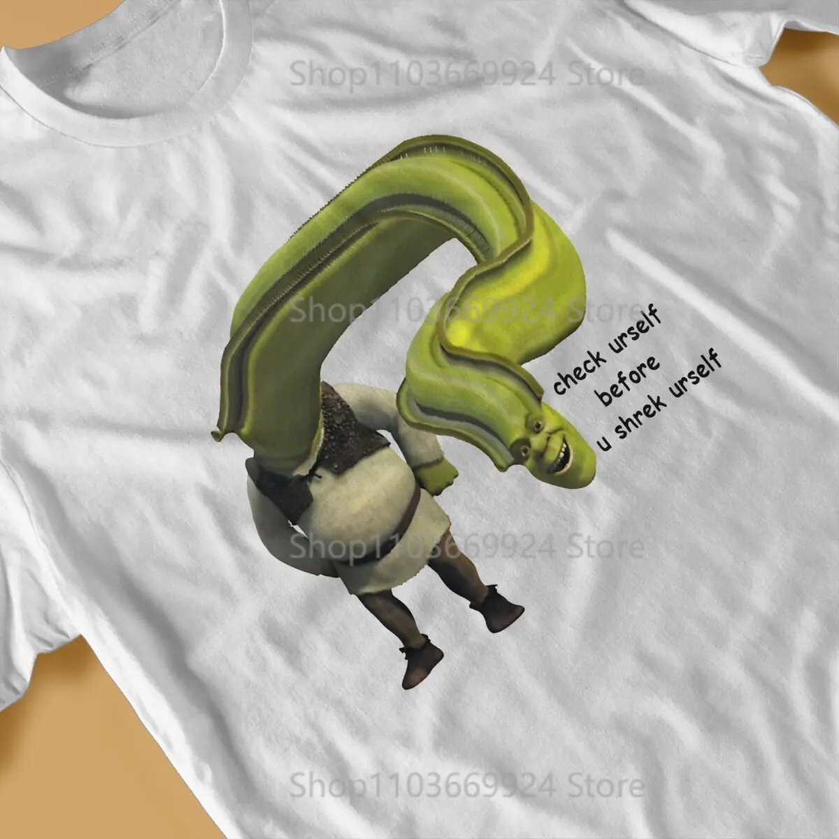 Shrek Cartoon Movie Yourself Before You Wreck Yourself T Shirt Harajuku Graphic Men\'s Tshirt Polyester Men Clothing