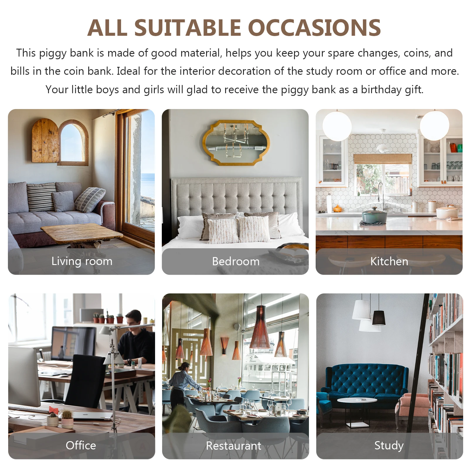 1개 어린이 저금통 소 모양 동전 저금통 재미있는 돈 보관함 소년 소녀 새해 선물 데스크탑 장식품 카키색