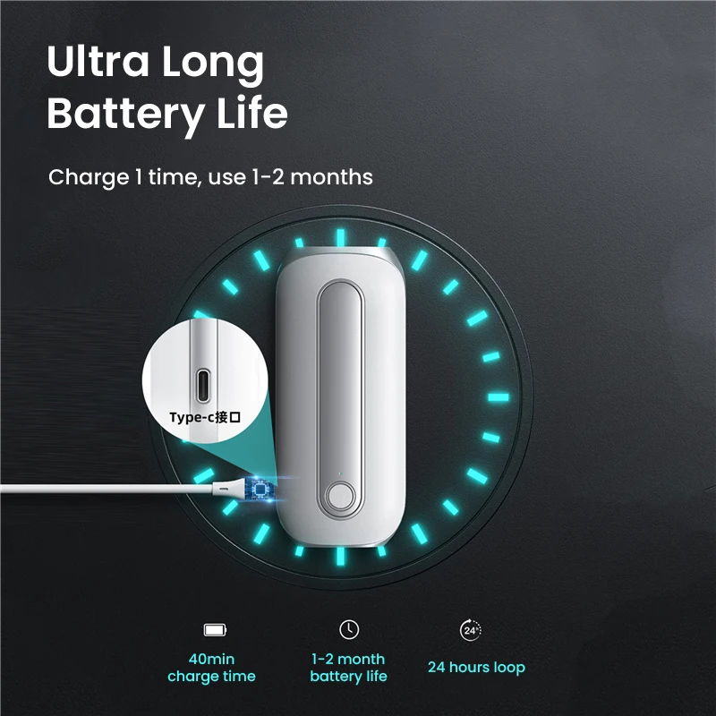 Wall-mounted Aroma Diffuser for Pure Essential Oil Portable Type-C Rechargeable Diffusing Device 4 Modes Low Noise