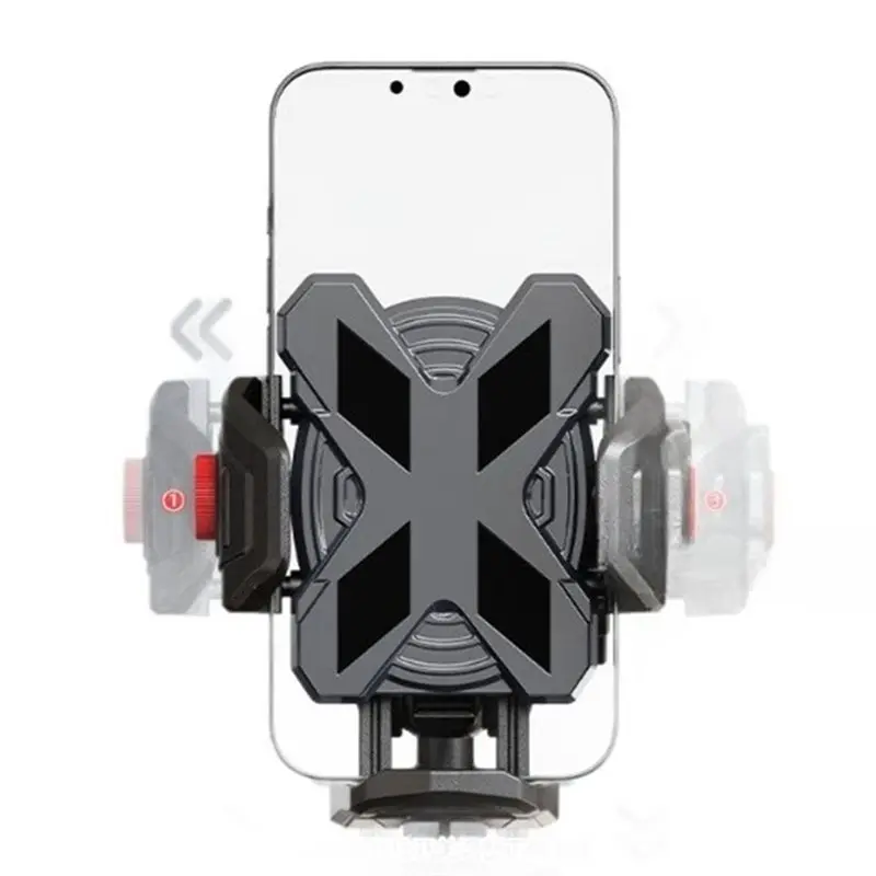 

Universal Bike Phone Mount ABS+Metal Mechanical Lock Adjustable Handlebar & Rearview Mirror Phone Holder