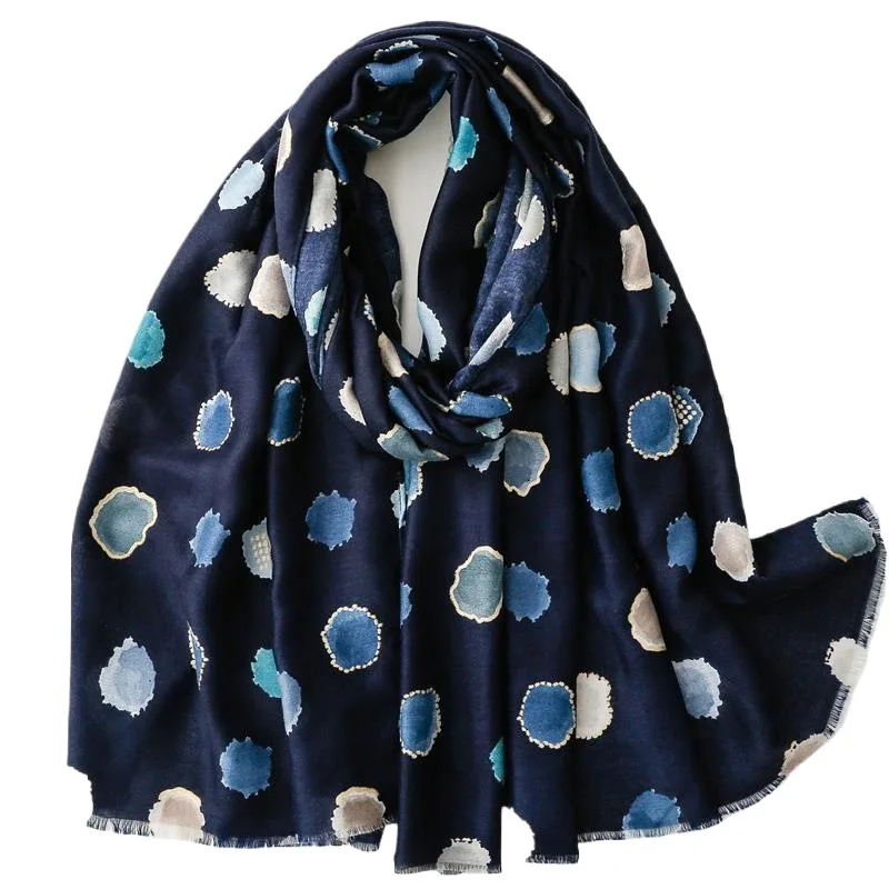 Chal de Viscosa con Flecos y Puntos Ombre Brillantes para Invierno, Bufanda de Alta Calidad para Mujer, Pashmina, Estola, Hijab, 180*90cm 1