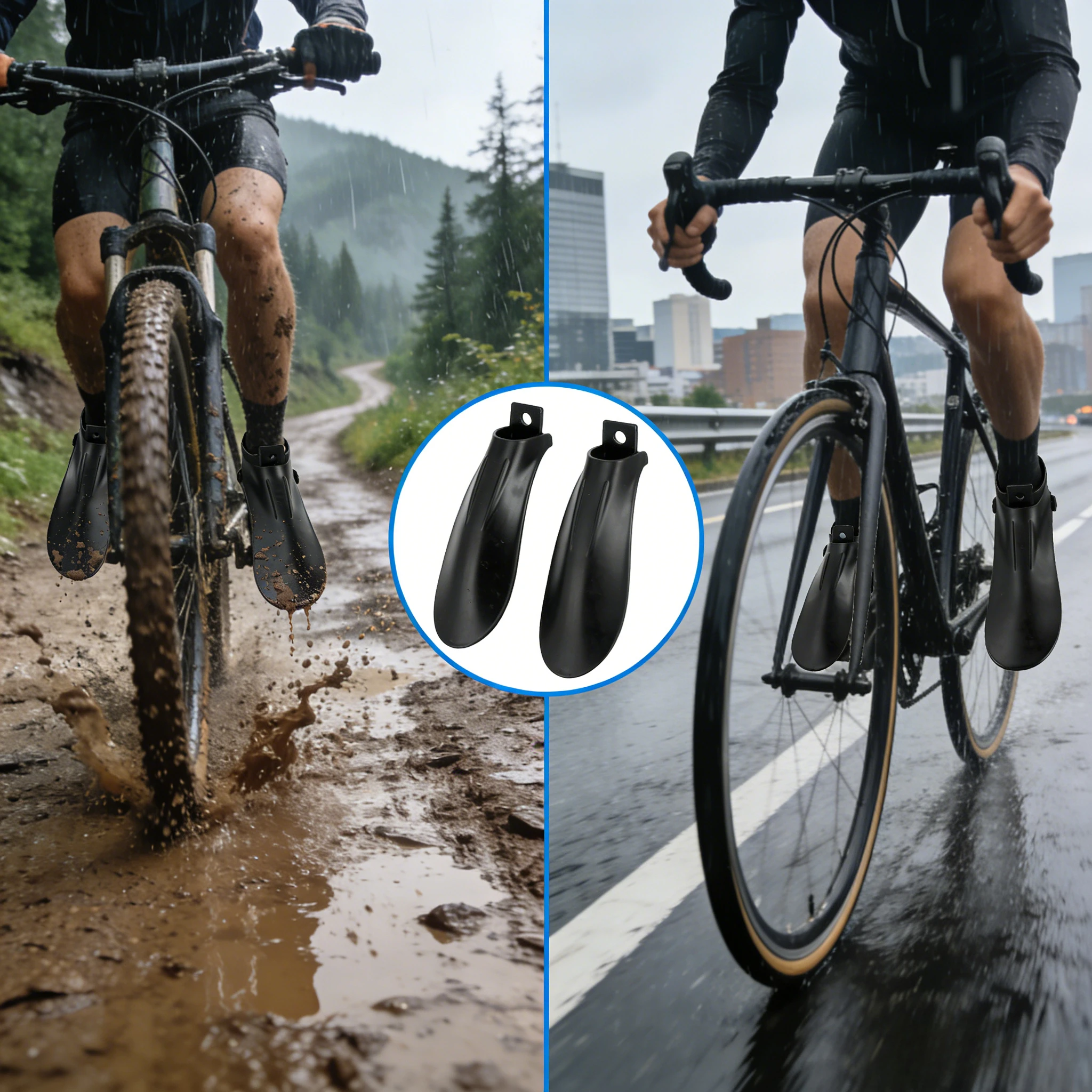 

2pcs Front & Rear Bike Mudguard Set - Universal Splash Guards for Road, Mountain & MTB Bicycles | Essential Cycling Gear