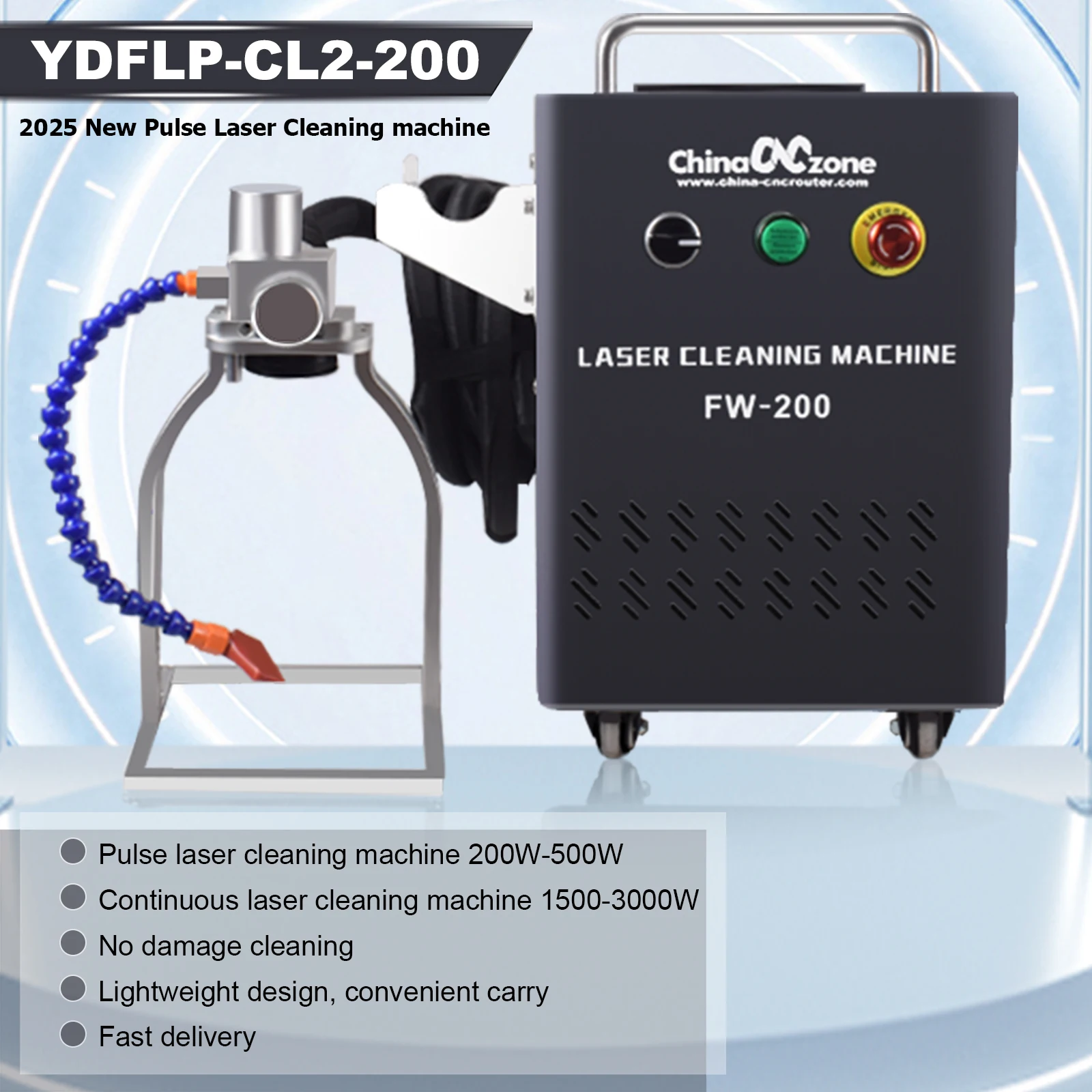 300W JPT Pulsed Laser Cleaning Machine For Remove Rust Oil Paint Metal Wood Cleaning No Damage Base Material Pulse Cleaning