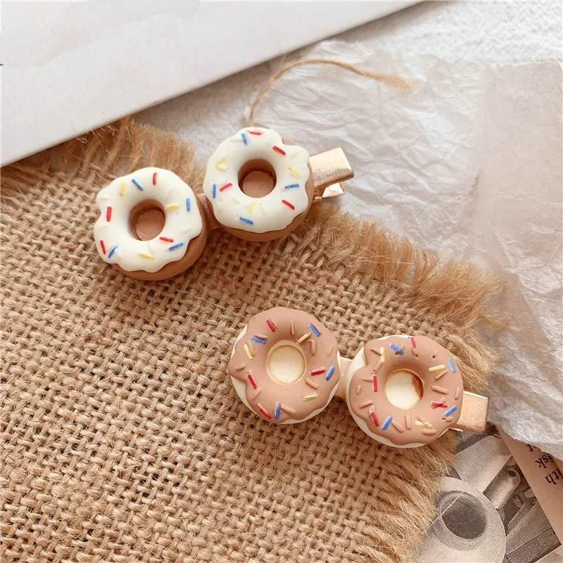 Simulated Delicious Donut Hair Clip Dessert Food Hair Clip Creative Personality Cute Edge Clip Hair Accessories