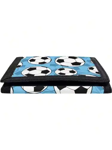 Soccer Pattern Wallet for Boys, Football Mens Wallet Trifold Coin Bag Purse Foldable Wallet for Kids Birthday Gifts Wallet RFID - Image 4