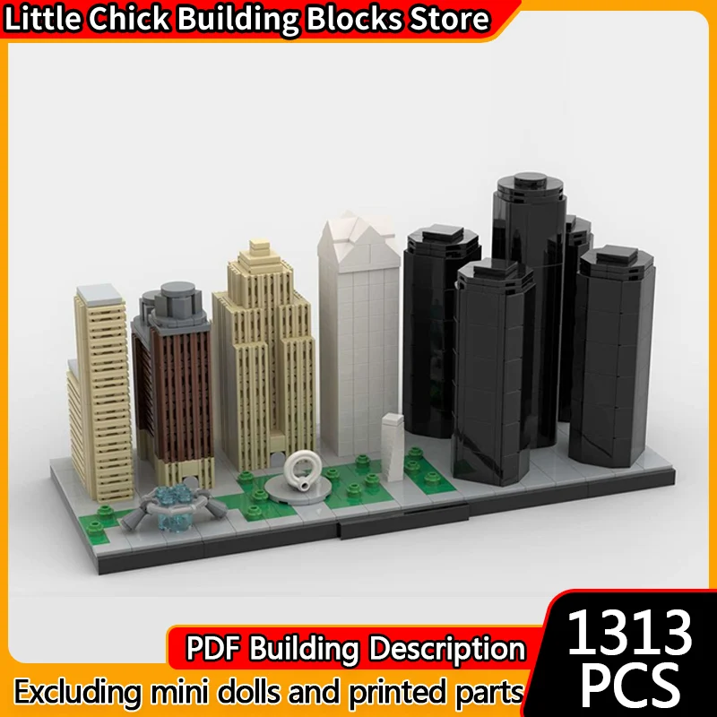 

City Street View Model MOC Building Bricks Detroit Michigan Skyline Modular Technology Children Holiday Gifts Assemble Toys Suit