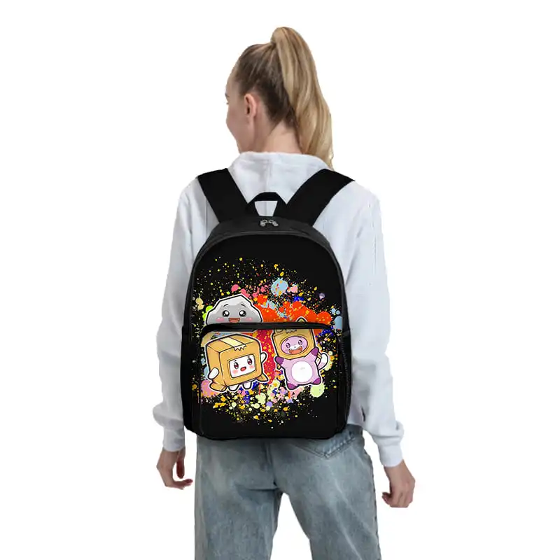 لطيف باتن مربع الجبهة جيب حقيبة الظهر سستة سعة كبيرة لصبي / الفتيات أفضل هدية 3D الكرتون الأطفال حقيبة مدرسية