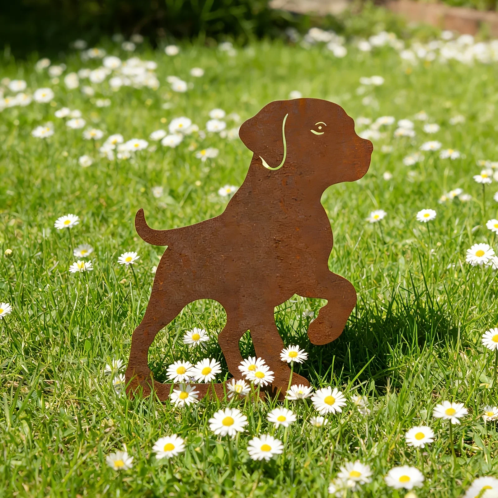 【2D Flat】Rustic Dog Silhouette Yard Insert – Outdoor Garden & Lawn Decoration – Perfect for Patio, Yard & Flower Bed