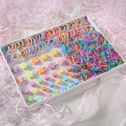 580Pcs Hair Accessories Set for Girls Candy Colors Elastic Hair Ties Children Ponytail Holders Rubber Band Baby Cute Headband