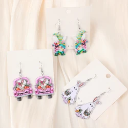 1Pair Woman Dangle Earrings Easter Rabbit Drop Earrings For Girl Birthday Gift