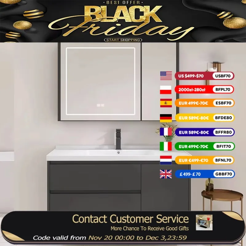 

Led Vanity Bathroom Cabinet Wall Mounted Nordic Makeup Storage Bathroom Vanity Mirror Luxury Meuble Salle De Bain Furniture