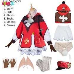ANIMECC IN STOCK Klee Genshin Impact Cosplay Costume Wig Dress Backpack Anime Game Halloween Party Outfit for Women Girls