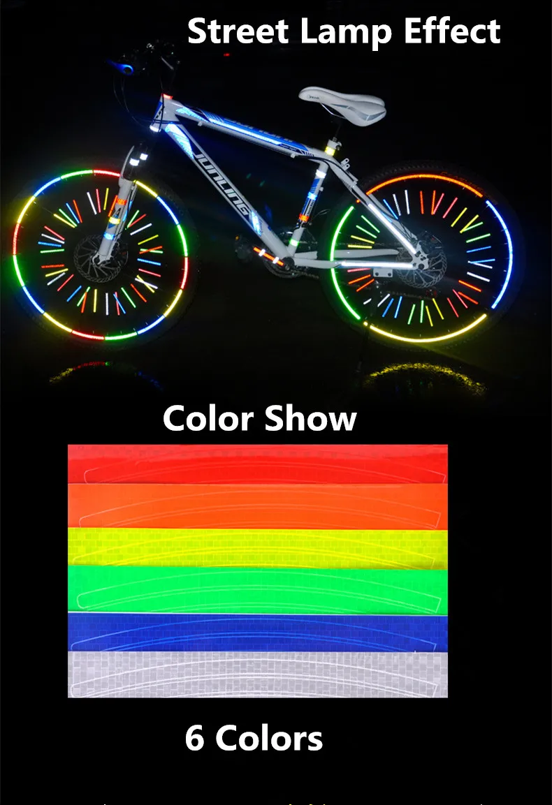 Bicycle Reflective Sticker Balance Car Trolley Night Warning Pedal Riding Profile Label Bike Accessories Office School Supply