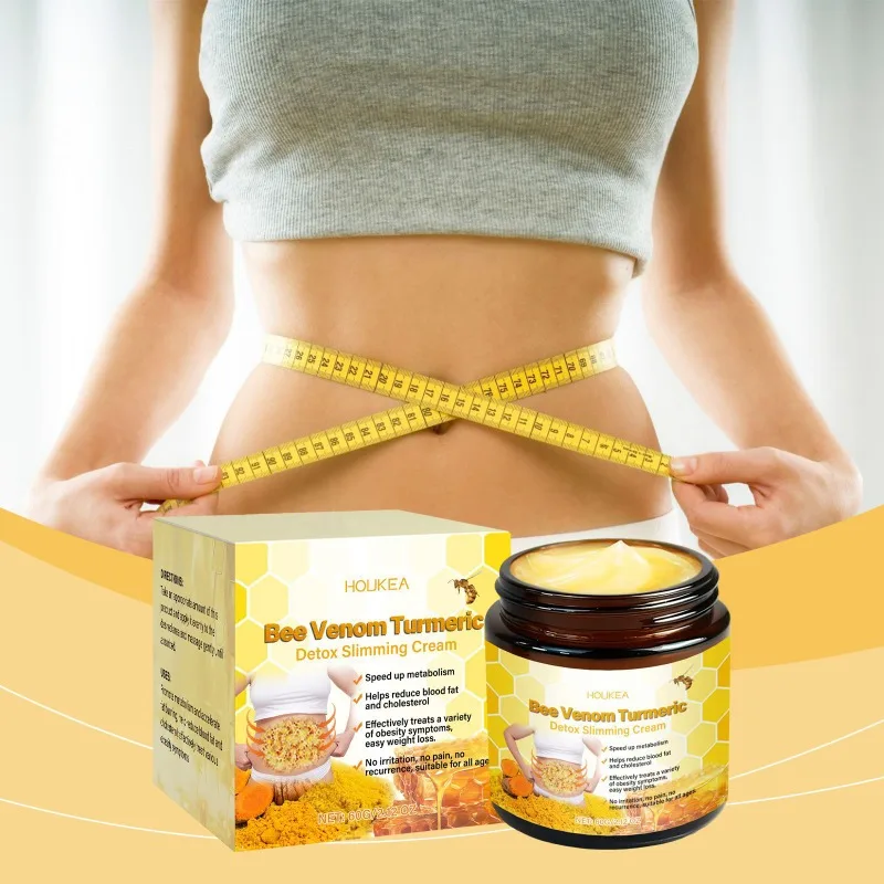 Bee Venom Turmeric Detox Slimming Cream Fat Burning Shrinking Weight Loss Anti-Cellulite Promote Metabolism Massage Cream