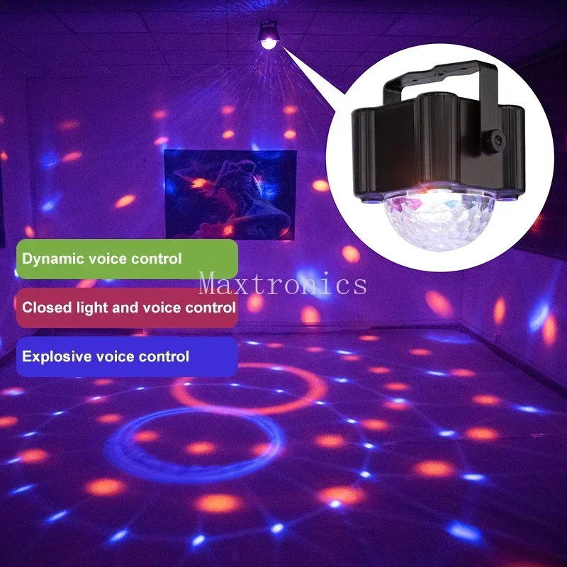 7 Color 9W LED Stage Light Rotation Lamp With Remote Control Sound Activated LED Strobe Magic Ball Light for Disco DJ Bar Party