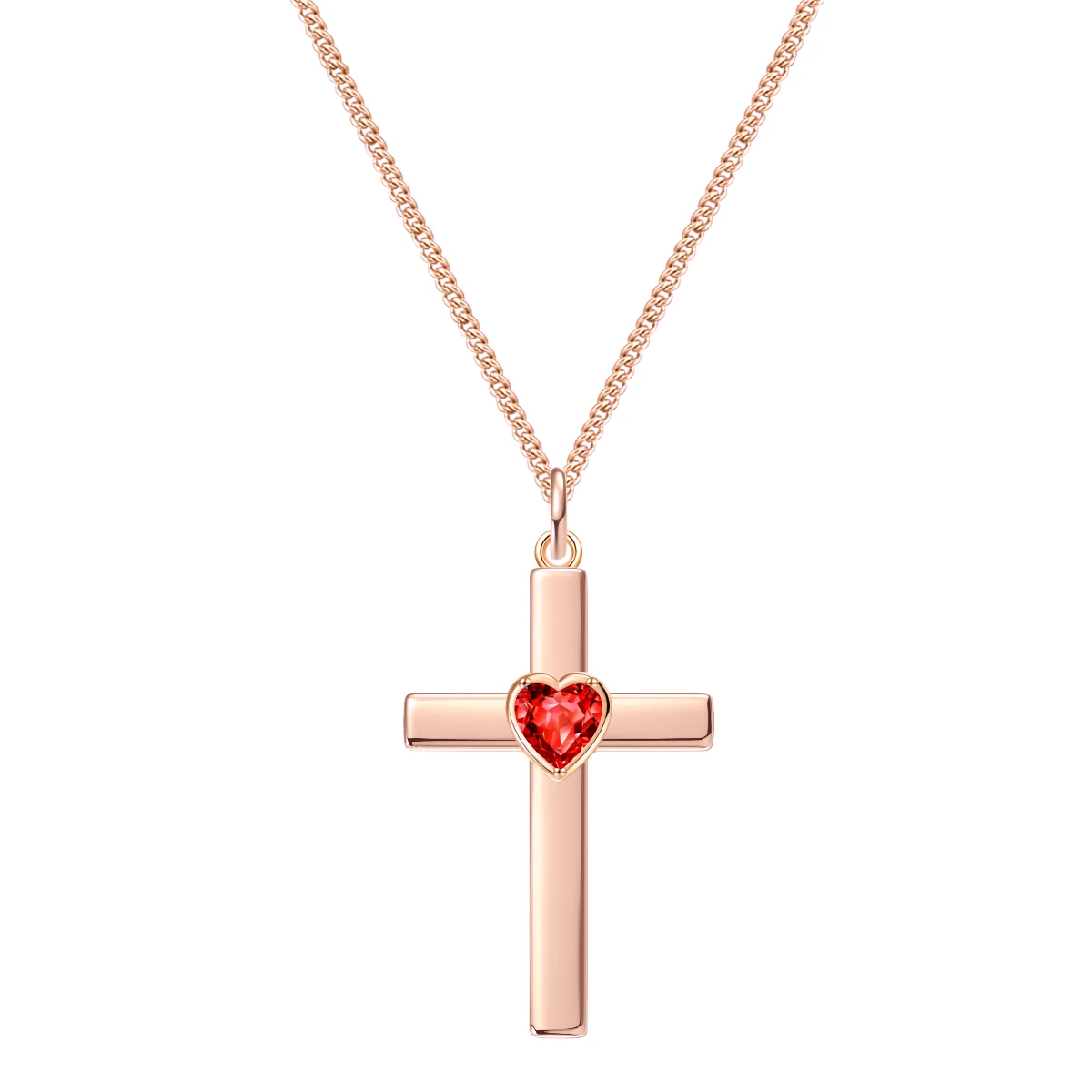 Twelve Star Classic Cross Stainless Steel Romantic Diamond Heart-shaped Women Necklace Cross-border New Jewelry image 3