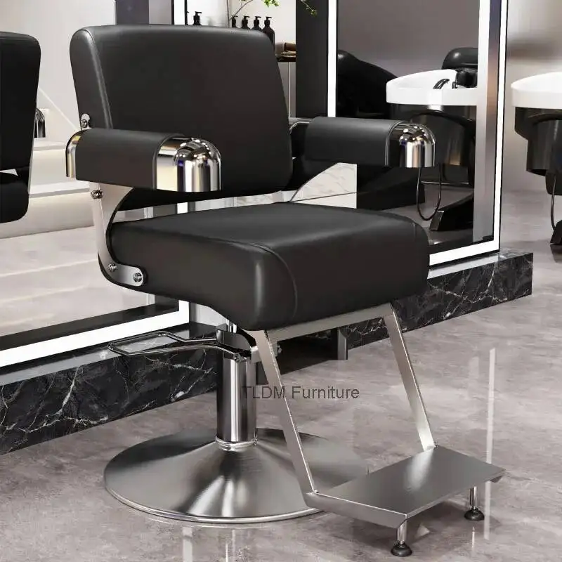 Aesthetic Ergonomic Professional Silla Minimalist Barbershop Chairs Barber Design Chair De Modern Corte De Pelo Salon Furniture