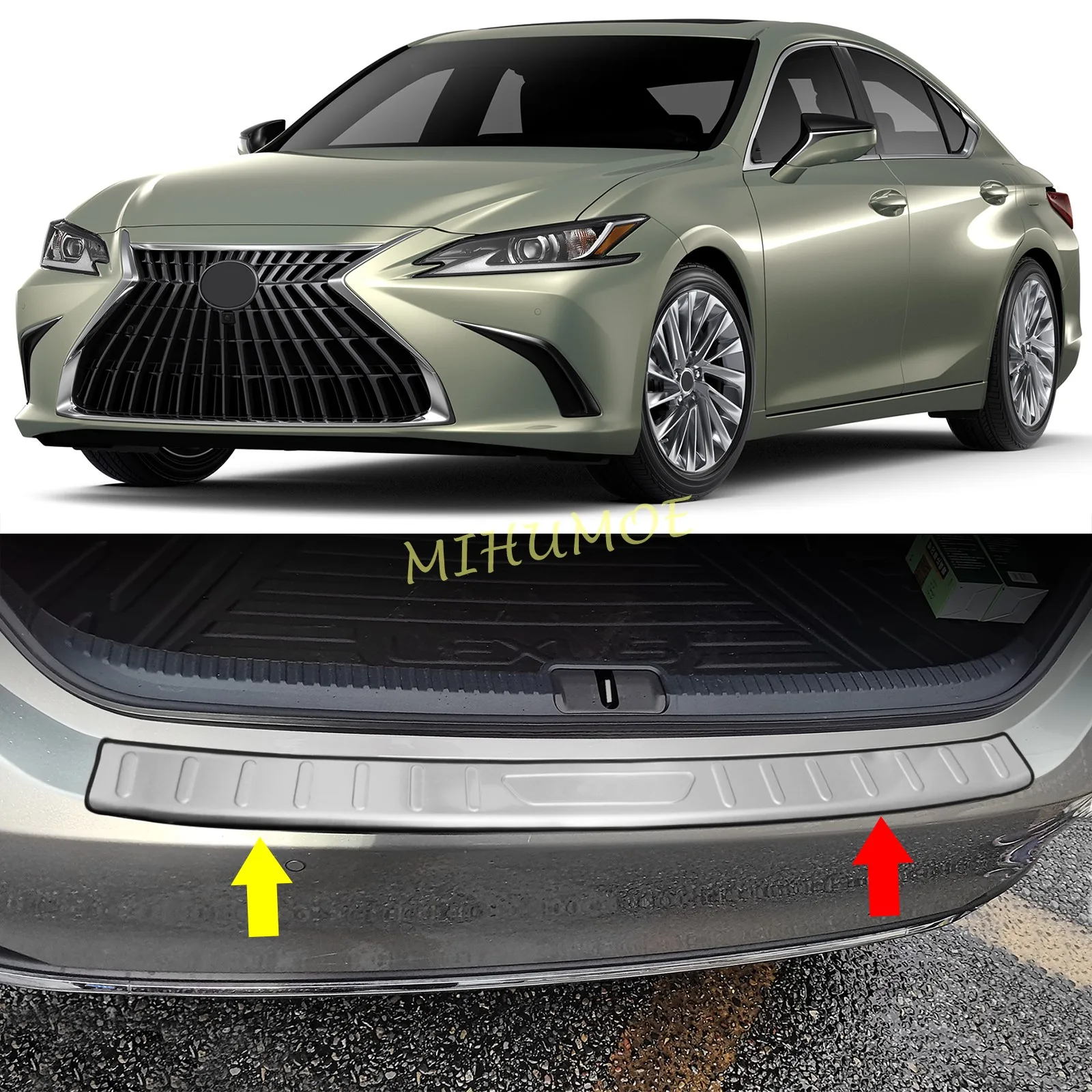 

For Lexus ES 250 300h 350 2019-2025 Rear Trunk Bumper Cover Trim Tailgate Door Sill Protector Guard Plate Stainless Steel