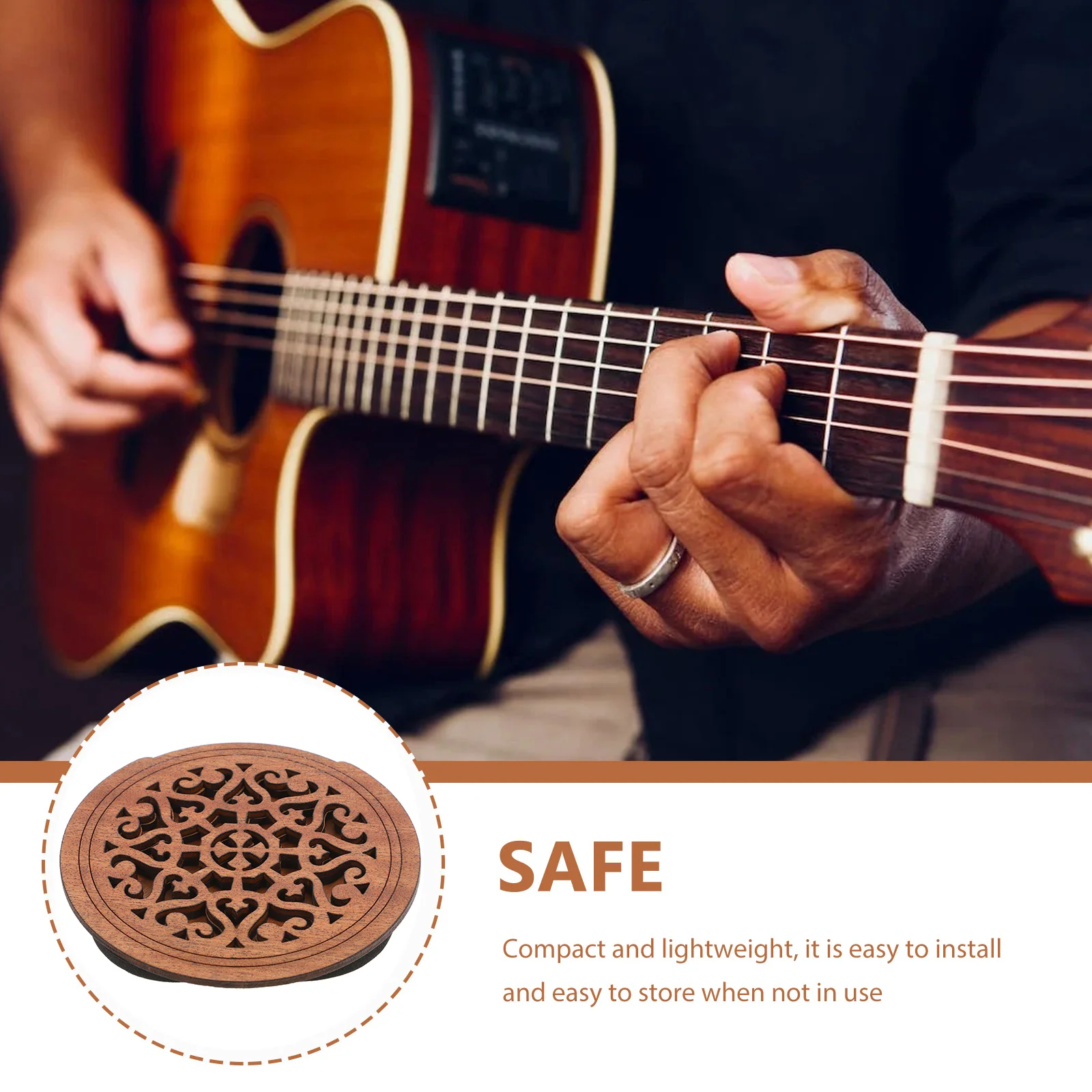 Classical Guitar Soundhole Cover Lute Acoustic Parts Resonator Wood Covers for Guitars