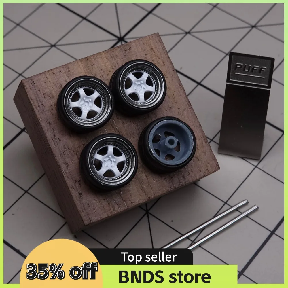 PUFF 1/64 Model Car Wheels with Rubber Tires Work-S1 Refitting Parts For Model Sports Vehicle Hot Wheels MINIGT Tomica D: 8.5mm