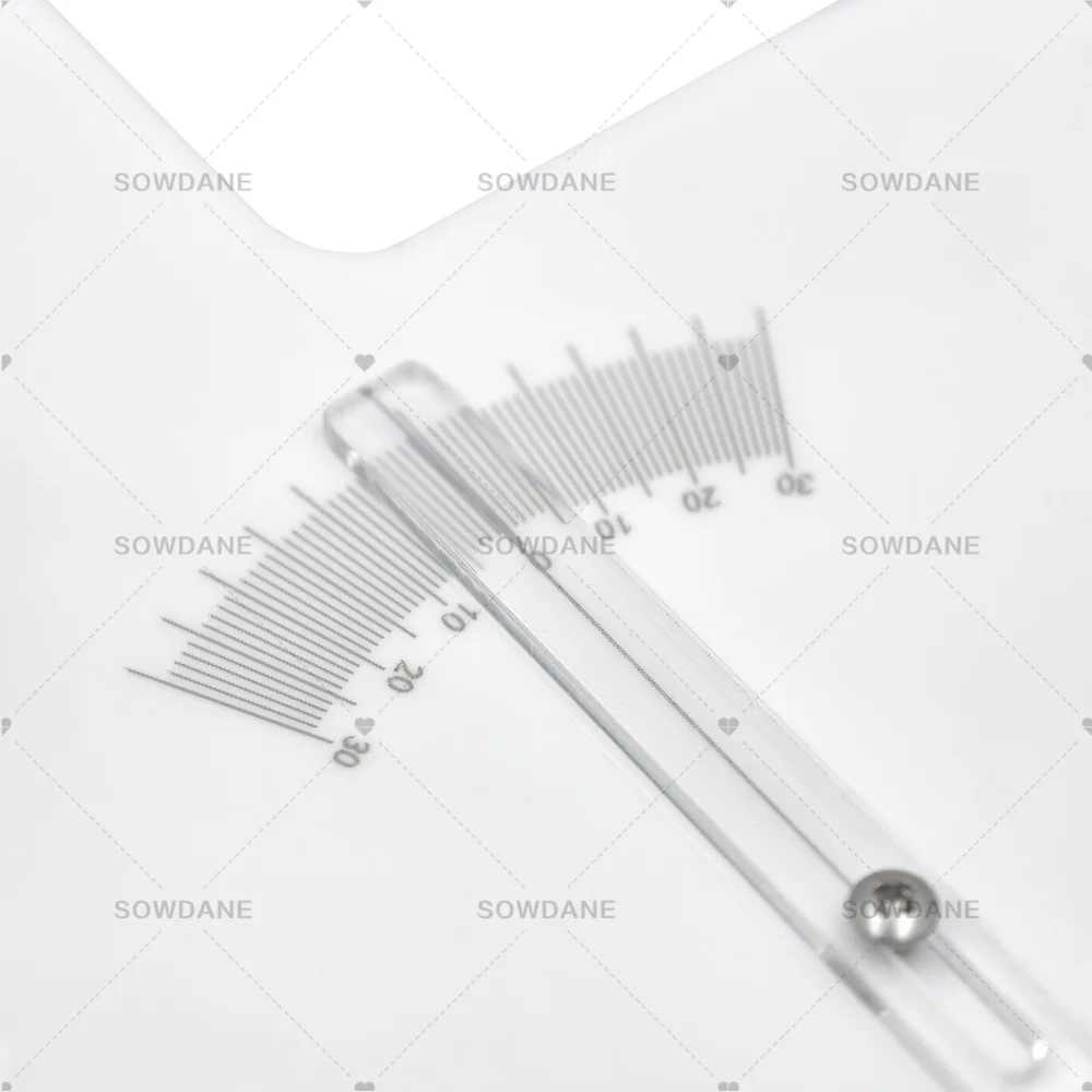 Régua de medição de dentes molares de laboratório, seis elementos, dispositivo de medição molar, transferidor combinado e ferramenta de régua deslizante