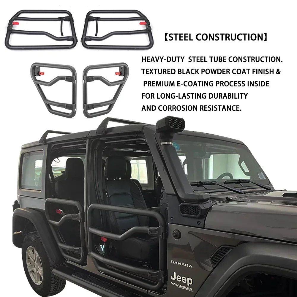 Porte tubolari 4 porte Parti modificate fuoristrada Corpo in acciaio A rmor Guardie per Jeep JL Wrangler 2018+ JL1260 LantSun