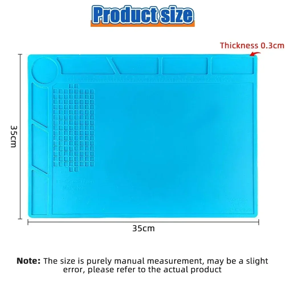 Heat Insulation Magnetic Silicone Pad ESD Work Mat for Soldering Station Laptop Tablet PC PCB Motherboard Soldering Repair Pad