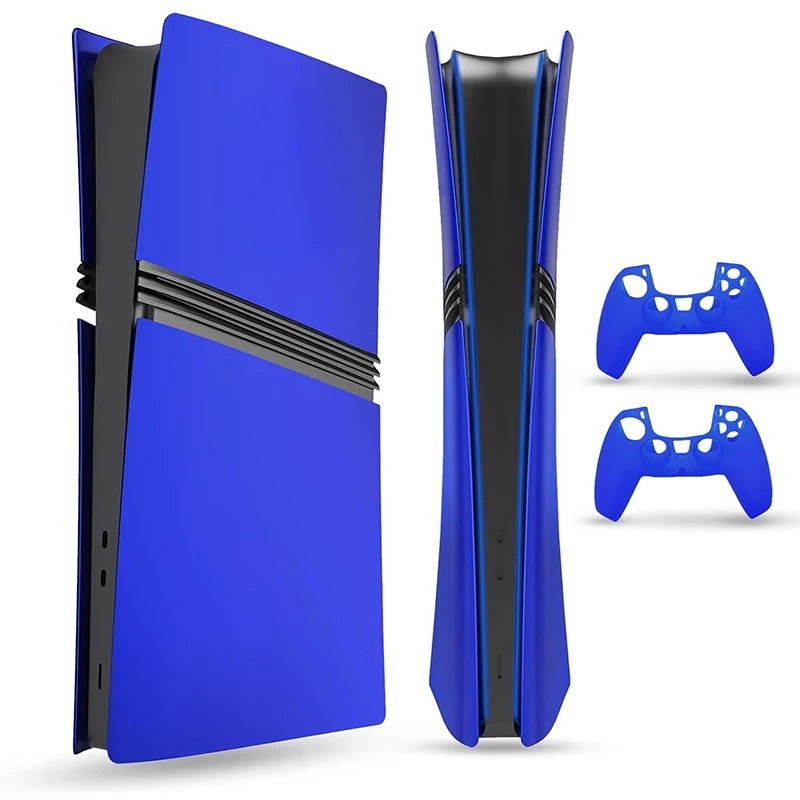 Płyta czołowa do PS5 Pro (Digital、Disc Edition), pokrywa, obudowa ABS, matowa skórka, z dodatkowymi 2 silikonowymi osłonami kontrolera (czerwona) — zdjęcie produktu 5