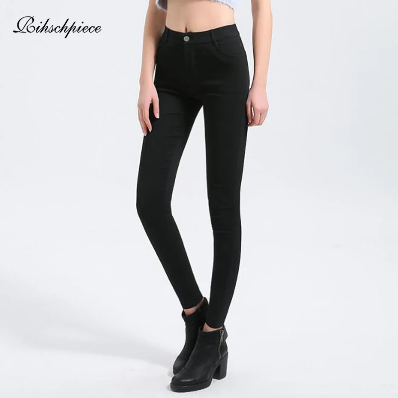 Rihschpiece Winter High Waist Leggings Women Oversize Pants Punk Thick Jeggings Fashion Slim Basic Trousers RZF1497