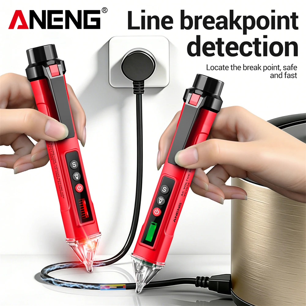 Picture 6: ANENG VC1010 Non‑Contact Voltage Tester 12‑1000V AC Voltage Detector Adjustable High‑Low Sensitivity with LED Flashlight,