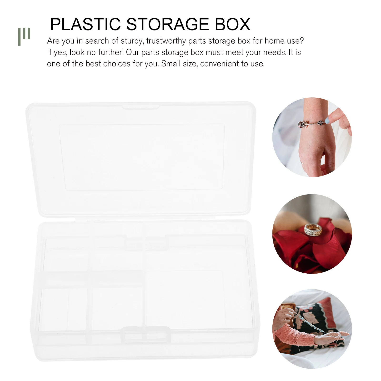 

4 pcs Transparent Storage Boxes for Parts Jewelry Small Tools ganizer Plastic Compartment Container Lightweight Rectangle Shaped