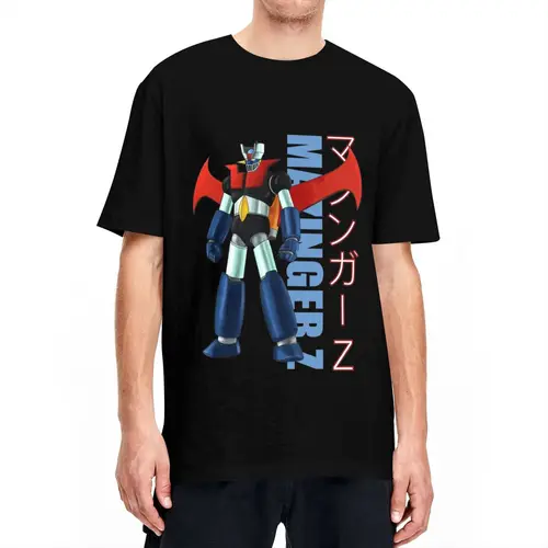 Imagen 2 del producto Camiseta divertida de Mazinger Z para hombre, de manga corta Camisa de algodón con cuello redondo, Robot OVNI, Anime