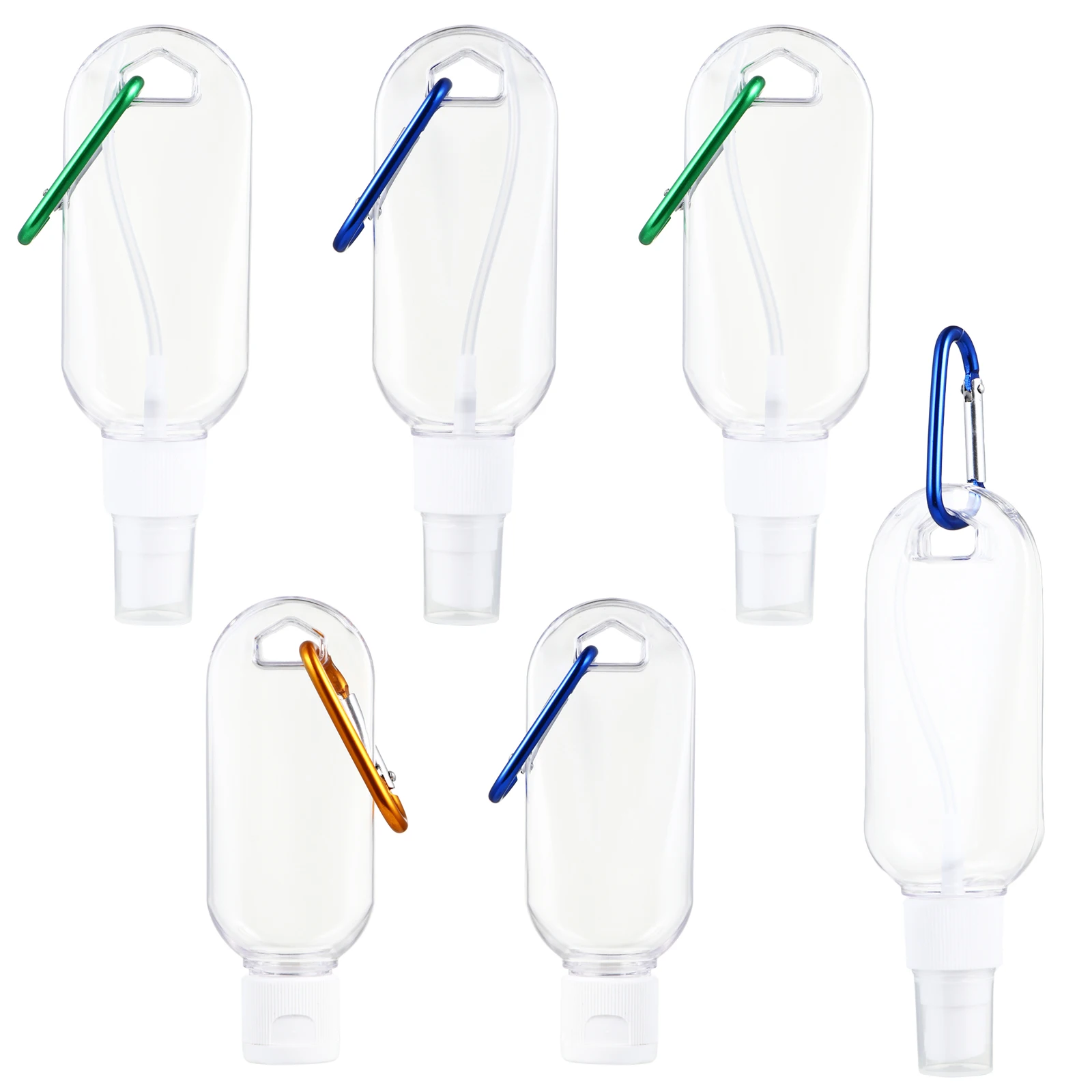 

6Pcs Hand Plastic Travel Keychain Empty Empty for Plastic Bottle Lotion Cosmetics Portable Safe