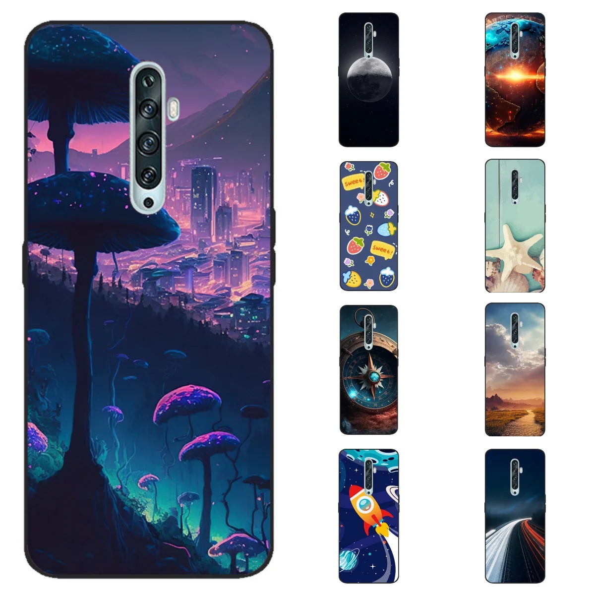 For OPPO Reno 2Z 2F 2019 Black TPU Case Silicone Soft Phone Back Cover For OPPO Reno2 F Case Coque OPPO Reno2 Z Case Funda Bag