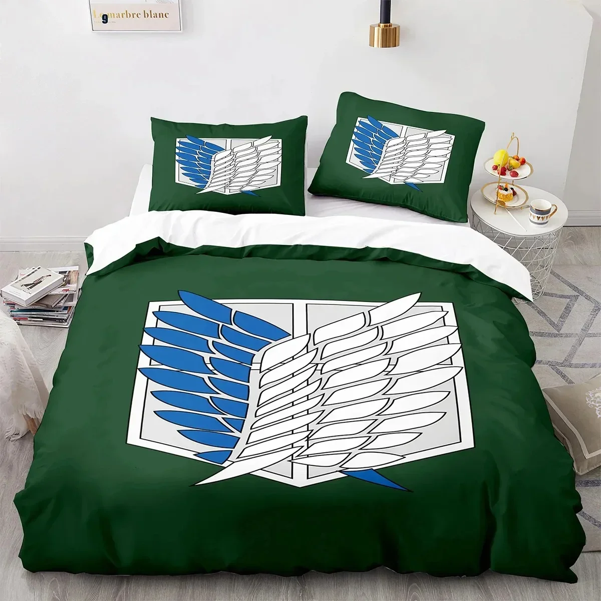 Anime Attack On Titan Logo Bedding Set Boys Girls Twin Queen King Size Duvet Cover Pillowcase Bed boys Adult Home Textileextile