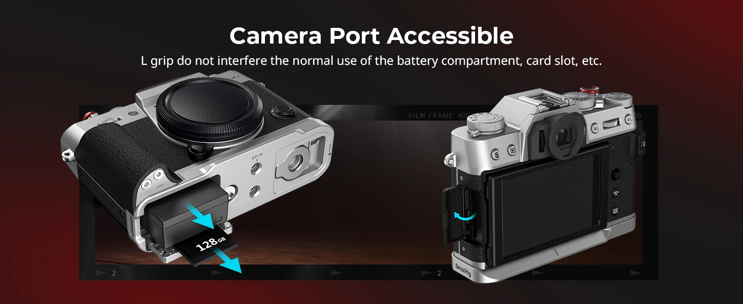 SmallRig X-T30 II L-förmige Montageplatte mit Silikongriff für FUJIFILM X-T30 / X-T30 II / X-T30 III, mit Verschlussknopfkappe 5664 – Detail 3