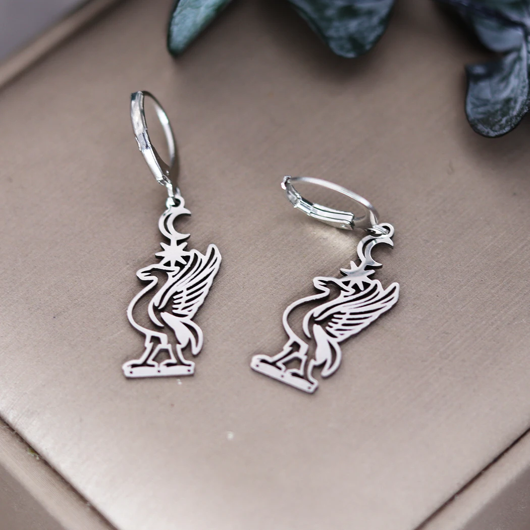 Kinitial Stainless Steel Cartoon Flying Bird Animal Drop Earrings Women Lovely Jewelry Cute Phoenix Earring