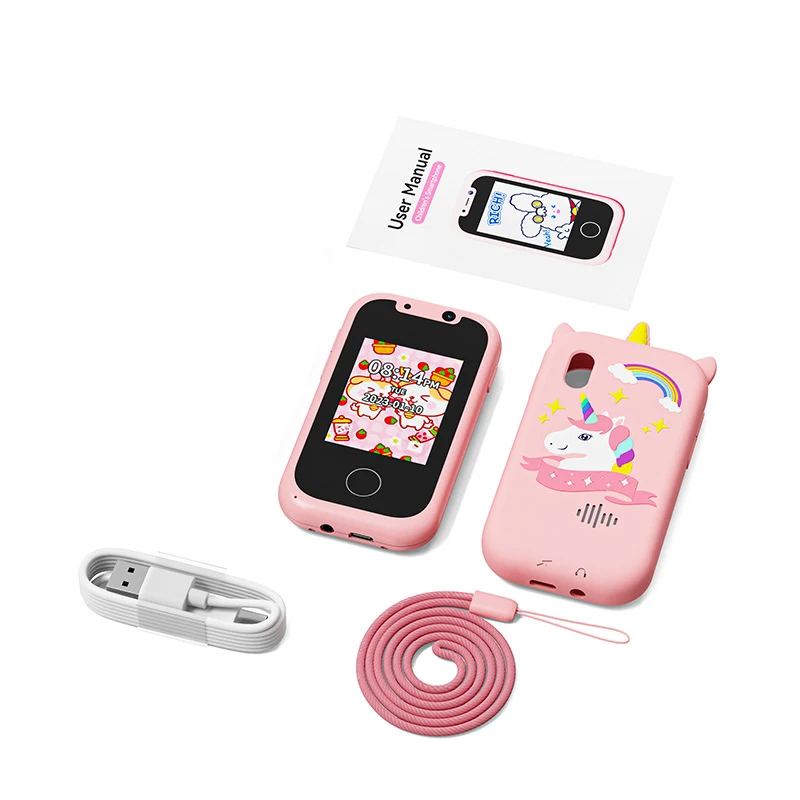 Téléphone intelligent à écran tactile pour enfants, appareil photo HD, lecteur de musique vidéo photo, jouets pour enfants, ornements de Nairobi, cadeau de Noël et d'anniversaire, 2.8 pouces, touristes