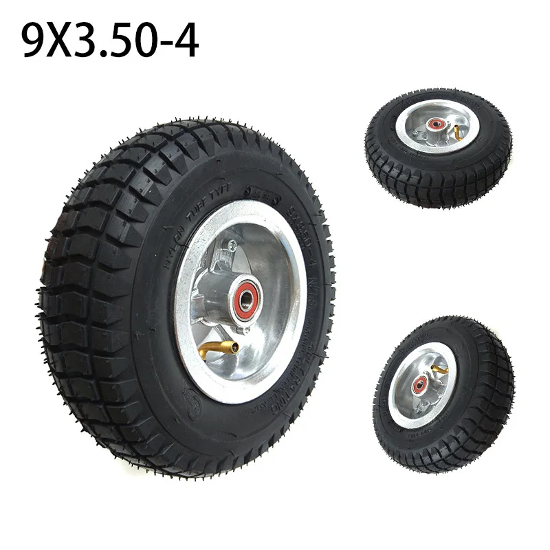 9 inch wheel 9x3.50-4 tires tyre Inner Tube and rim Combo for Gas Scooter Skateboard Pocket Bike Electric tricycle