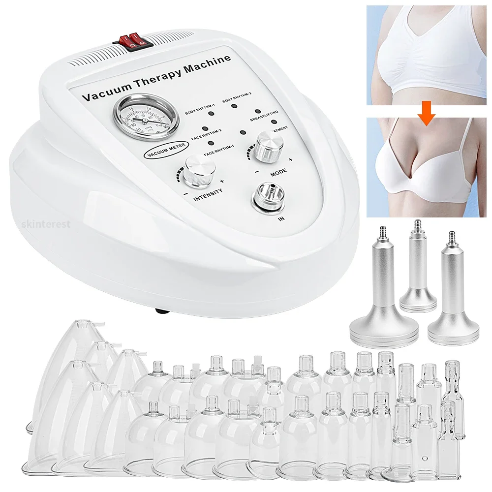 Vacuum Breast Bust Enlargement Pump Therapy Cupping Skin Scraping Massager Hip Enhancer Buttock Lift Cup Vacuum Therapy Machine