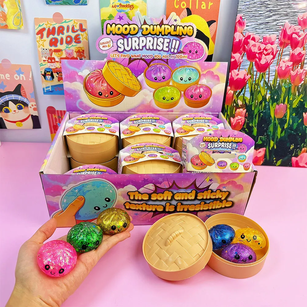2026 Trendiges 3-teiliges Face Bao Bun Squishy Steamer Set aus Malzzucker, dehnbar, Fidget, sensorisch, Anti-Stress, Bürodeko, Überraschung