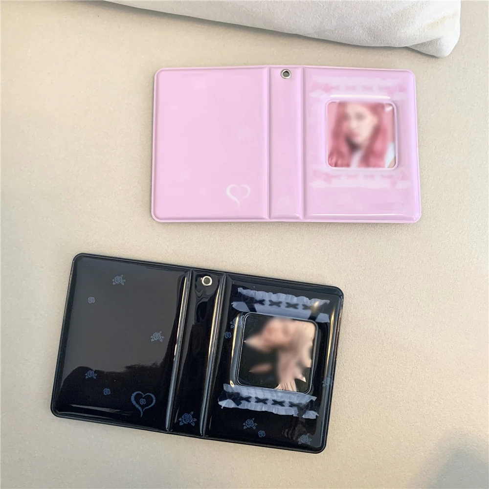 40 Pockets 3 Inch Sweet Photo Album Cool Photocard Holder Lace Pink Black Photos Album Idol Cards Postcards Collect Book