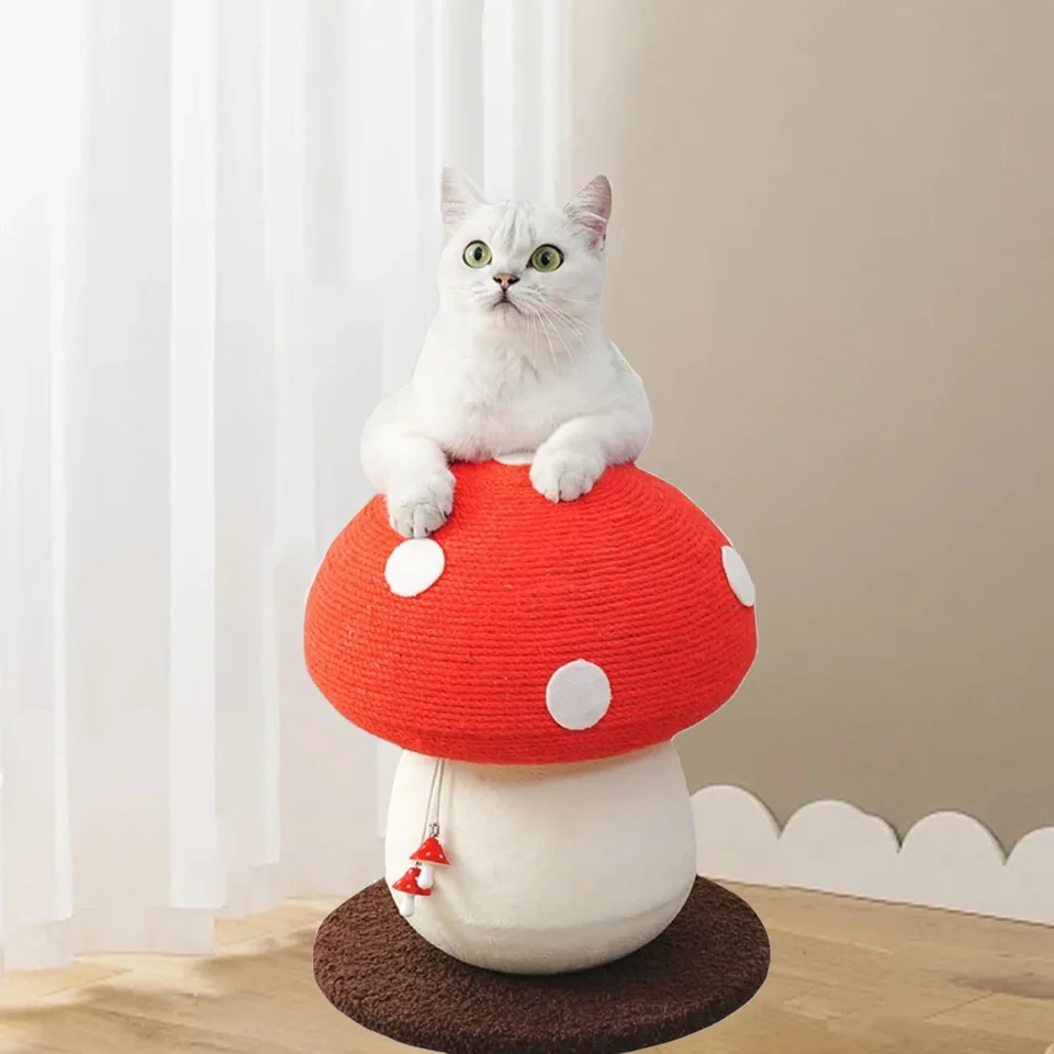 Durable Red Mushroom Cat Scratching Post