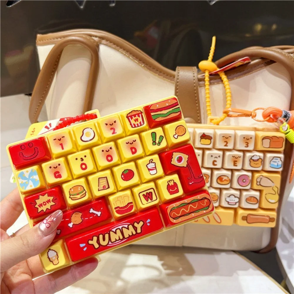 Food Burger Hot Dog Stress ReliefKnock Stress Relief 26Key Keyboard Keychain Pendant Couple Bag Charm Toy Cosplay Vocaloid Anime view 4