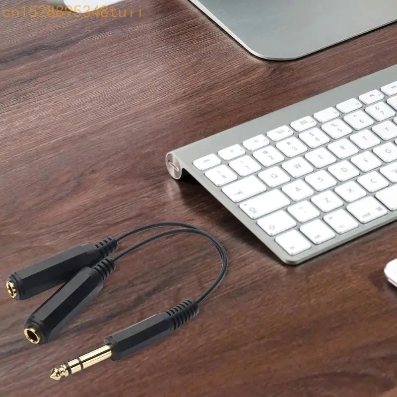 Y4QF 1/4INCH 6.35mm男性プラグに2つの6.35mm TRS女性スプリッターケーブルへの効率的なサウンド共有