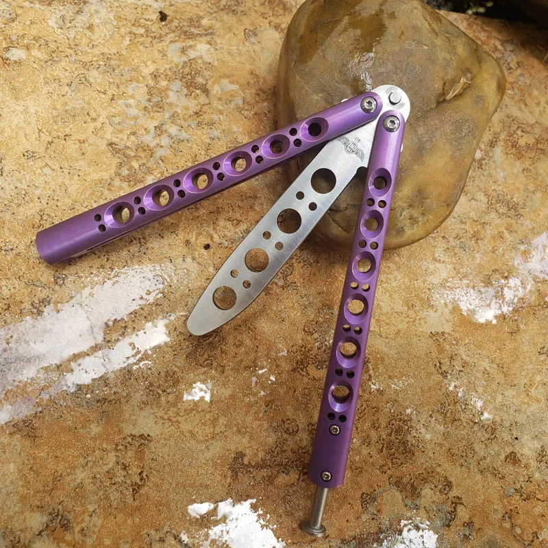 Theone Classic Trainer BM40 Purple Gradient Colorful T4 Titanium Handle 440C Blade Bushing System Tool
