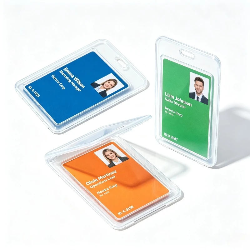 2Pcs/Set Transparent Working Permit Case Plastic Badge Holder Exhibition ID Tag Card Cover Pass Work Card Sleeve Protector